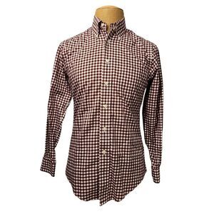 Brooks‎ Brothers Long Sleeve Dress Shirt Non Iron Purple Gingham Size Small